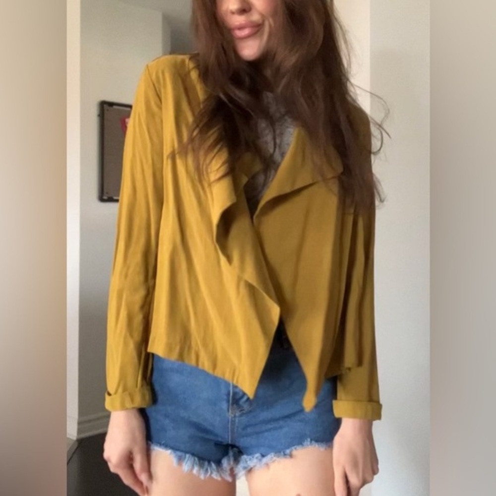 Zara mustard yellow vest jacket